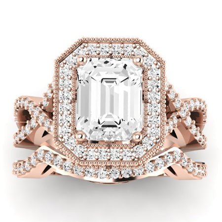 Clover Lab Diamond Matching Band for Emerald (Band Only. Engagement Ring Not Included)