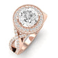 Clover Diamond Matching Band Only ( Engagement Ring Not Included)  For Ring With Round Center rosegold