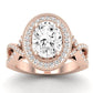 Clover Oval Diamond Engagement Ring (Lab Grown Igi Cert) rosegold