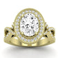 Clover Oval Diamond Engagement Ring (Lab Grown Igi Cert) yellowgold