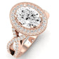 Clover Oval Diamond Engagement Ring (Lab Grown Igi Cert) rosegold