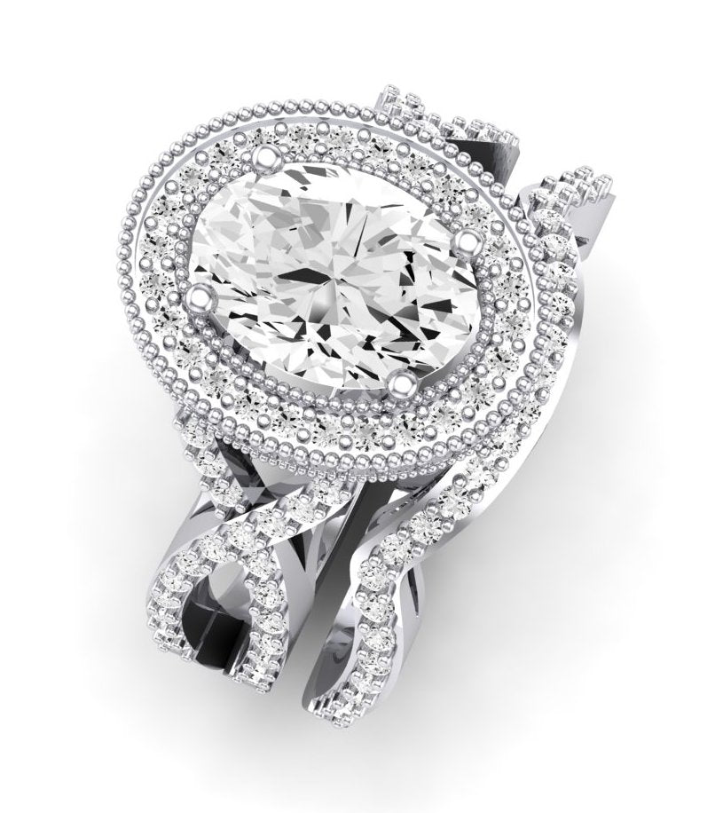 2.00 ct - Clover - Oval Lab Diamond Bridal Set (IGI Certified)