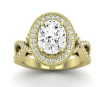 Clover Oval Diamond Engagement Ring (Lab Grown Igi Cert) yellowgold