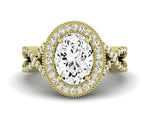 Clover Oval Diamond Engagement Ring (Lab Grown Igi Cert) yellowgold
