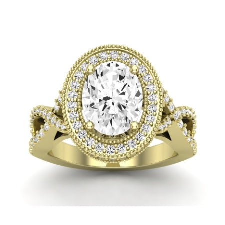 Clover Oval Moissanite Bridal Set yellowgold