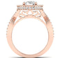 Clover Oval Moissanite Engagement Ring rosegold