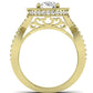 Clover Oval Moissanite Engagement Ring yellowgold