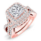 Clover Princess Diamond Bridal Set (Lab Grown Igi Cert) rosegold