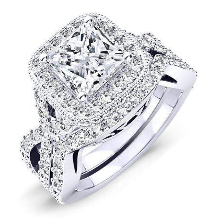 3.00 ct - Clover - Princess Lab Diamond Bridal Set (IGI Certified)