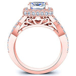 Clover Princess Diamond Engagement Ring (Lab Grown Igi Cert) rosegold