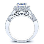 Clover Princess Diamond Engagement Ring (Lab Grown Igi Cert) whitegold