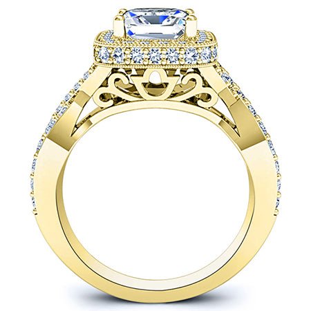 Clover Princess Moissanite Bridal Set yellowgold