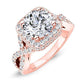 Clover Round Diamond Engagement Ring (Lab Grown Igi Cert) rosegold