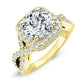 Clover Round Diamond Engagement Ring (Lab Grown Igi Cert) yellowgold