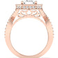 Clover Emerald Diamond Engagement Ring (Lab Grown Igi Cert) rosegold