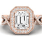 Clover Emerald Diamond Engagement Ring (Lab Grown Igi Cert) rosegold