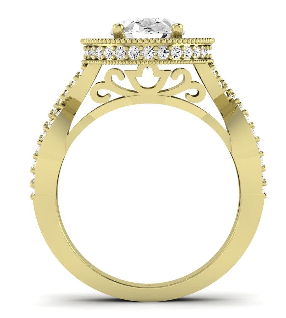 Clover Oval Diamond Engagement Ring (Lab Grown Igi Cert) yellowgold