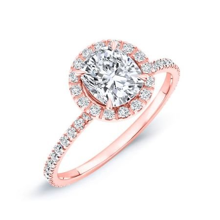 Columbine Cushion Moissanite Bridal Set rosegold