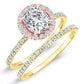 Columbine Cushion Moissanite Bridal Set yellowgold