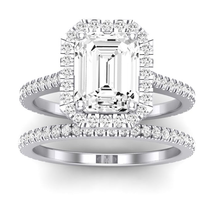 Columbine Diamond Matching Band Only (does Not Include Engagement Ring)  For Ring With Emerald Center whitegold