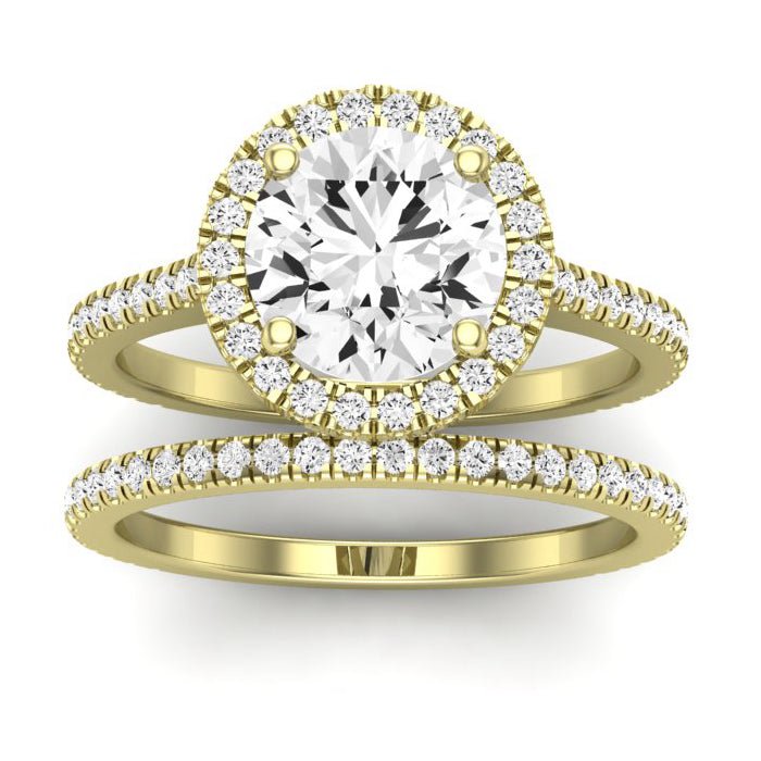 Columbine Diamond Matching Band Only (does Not Include Engagement Ring)  For Ring With Round Center yellowgold