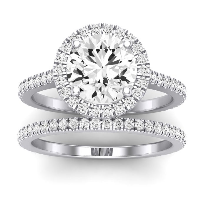 Columbine Diamond Matching Band Only (does Not Include Engagement Ring)  For Ring With Round Center whitegold