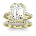 Columbine Emerald Diamond Bridal Set (Lab Grown Igi Cert) yellowgold