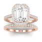 Columbine Emerald Diamond Bridal Set (Lab Grown Igi Cert) rosegold