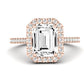 Columbine Emerald Diamond Engagement Ring (Lab Grown Igi Cert) rosegold