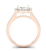 Columbine Emerald Diamond Engagement Ring (Lab Grown Igi Cert) rosegold