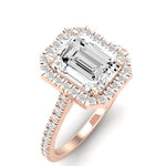 Columbine Emerald Moissanite Bridal Set rosegold