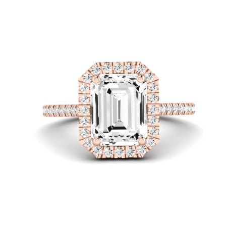 Columbine Emerald Moissanite Bridal Set rosegold
