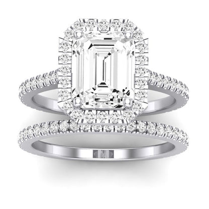 Columbine Emerald Diamond Bridal Set (Lab Grown Igi Cert) whitegold