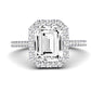 Columbine Emerald Diamond Engagement Ring (Lab Grown Igi Cert) whitegold