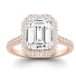 Columbine Emerald Diamond Engagement Ring (Lab Grown Igi Cert) rosegold