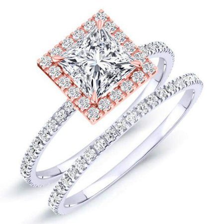 1.00 ct - Columbine - GIA Natural Princess Diamond Bridal Set