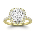 Columbine Diamond Matching Band Only (does Not Include Engagement Ring) For Ring With Cushion Center yellowgold
