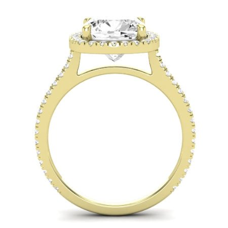 Columbine Diamond Matching Band Only (does Not Include Engagement Ring) For Ring With Cushion Center yellowgold