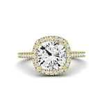 Columbine Diamond Matching Band Only (does Not Include Engagement Ring) For Ring With Cushion Center yellowgold