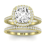 Columbine Diamond Matching Band Only (does Not Include Engagement Ring) For Ring With Cushion Center yellowgold