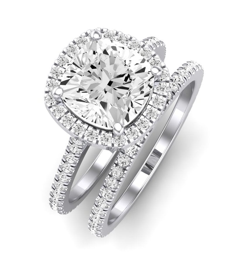 Columbine Diamond Matching Band Only (does Not Include Engagement Ring) For Ring With Cushion Center whitegold