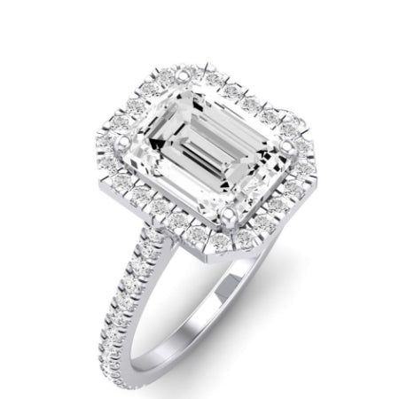 Columbine Diamond Matching Band Only (does Not Include Engagement Ring)  For Ring With Emerald Center whitegold