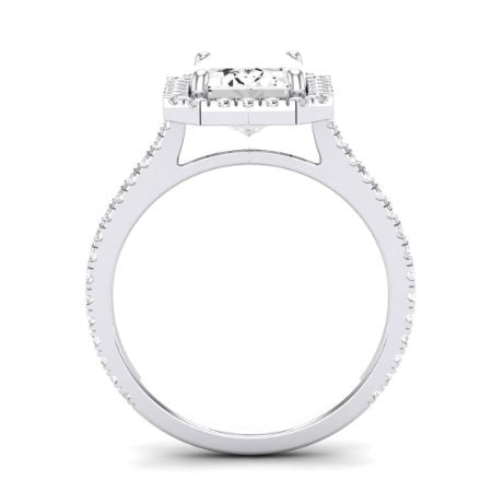 Columbine Diamond Matching Band Only (does Not Include Engagement Ring)  For Ring With Emerald Center whitegold