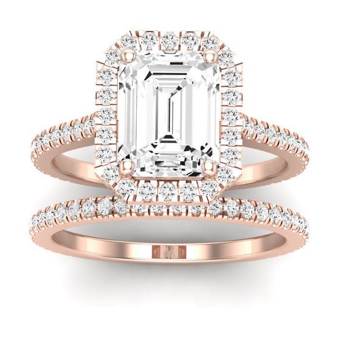 Columbine Diamond Matching Band Only (does Not Include Engagement Ring)  For Ring With Emerald Center rosegold