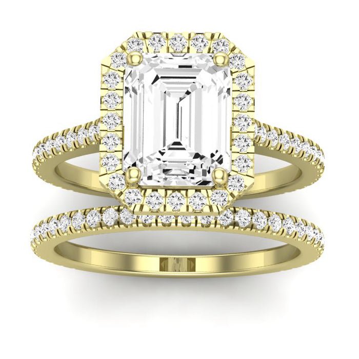 Columbine Diamond Matching Band Only (does Not Include Engagement Ring)  For Ring With Emerald Center yellowgold