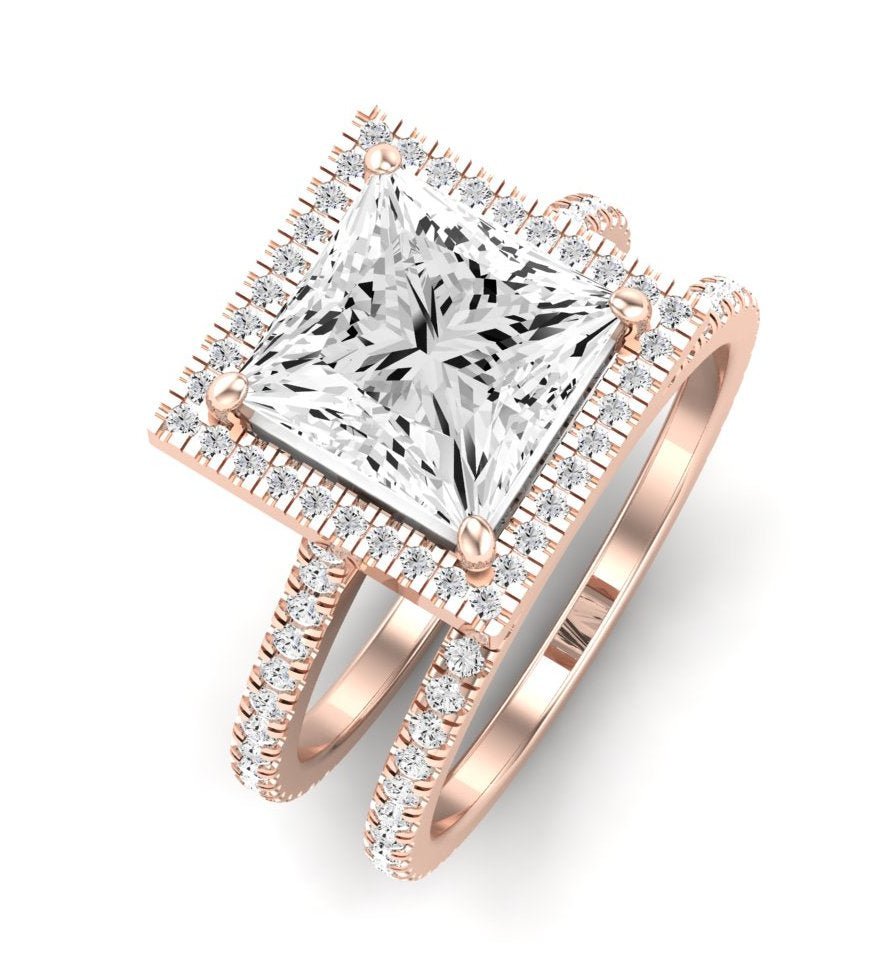 Columbine Diamond Matching Band Only (does Not Include Engagement Ring) For Ring With Princess Center rosegold