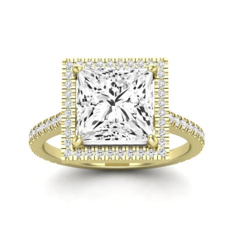 Columbine Diamond Matching Band Only (does Not Include Engagement Ring) For Ring With Princess Center yellowgold