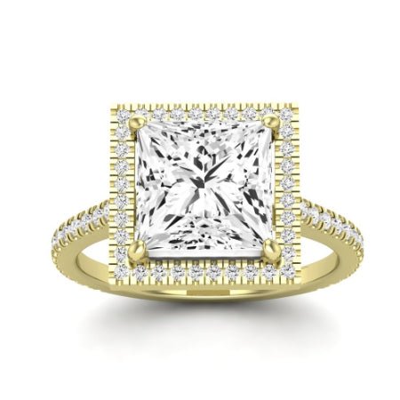 Columbine Diamond Matching Band Only (does Not Include Engagement Ring) For Ring With Princess Center yellowgold