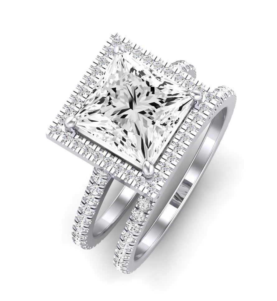 Columbine Diamond Matching Band Only (does Not Include Engagement Ring) For Ring With Princess Center whitegold