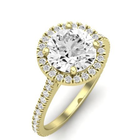 Columbine Diamond Matching Band Only (does Not Include Engagement Ring)  For Ring With Round Center yellowgold